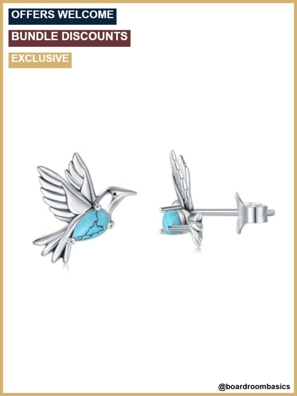 S925 Sterling Silver Turquoise Dragonfly Earrings Bohemian Drop Stud Jewelry